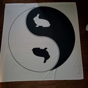 yin yang rabbit tapestry